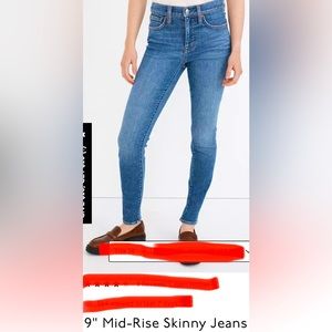 Madewell 9” Mid-rise Skinny Jean Size 29